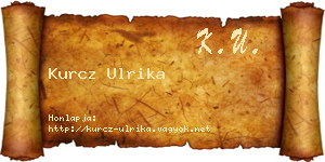 Kurcz Ulrika névjegykártya